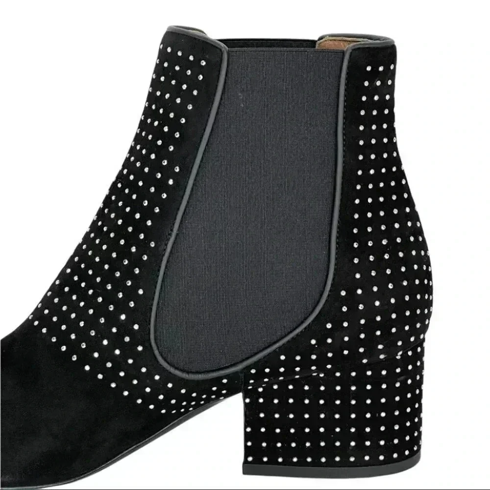 Laurence Dacade Rocco Black Suede Studded Womens Booties Size 7.5M EU 38.5 - Picture 8 of 16